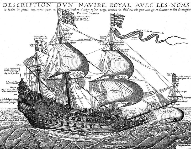 French warship around the middle of the 17th century
