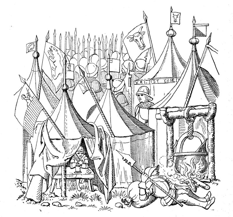 Tent camp and flag guard of the army of Switzerland