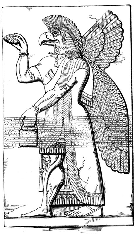 Babylonian good deity god in blessing position