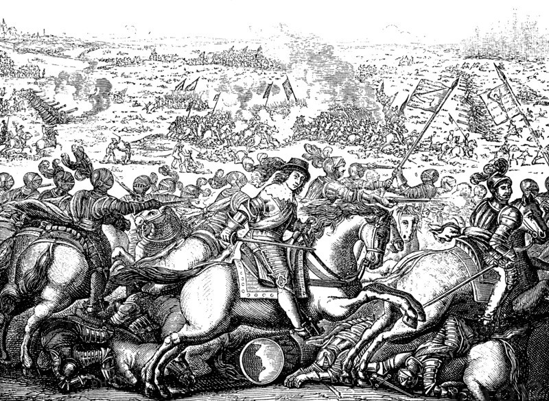 Battle of Rocroi on 19 May 1643 during the French-Spanish War (1635-1659)