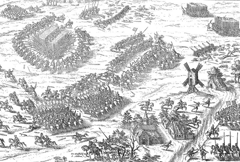 The Battle of Dreux was fought on 19 December 1562 between Catholics and Huguenots  /  Die Schlacht bei Dreux