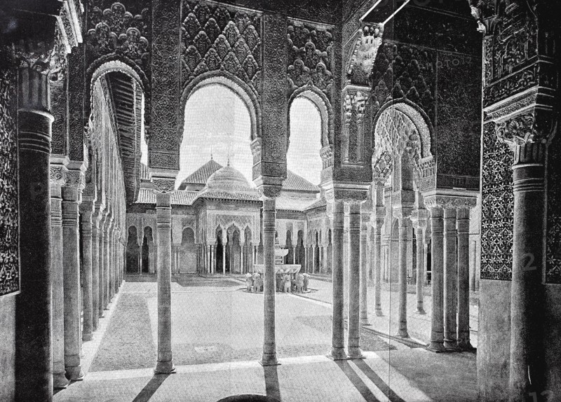 The Lion's Court in the Alhambra in Granada