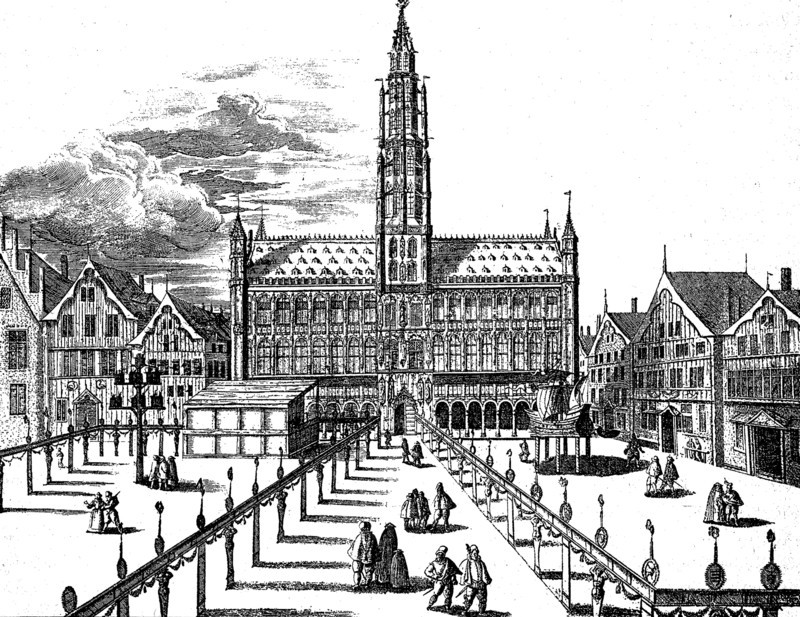 City Hall and Great Square in Brussels in 1594