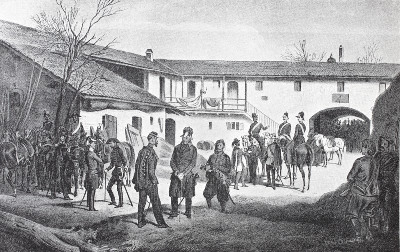 King Victor Emanuel meets with Field Marshal Graf Radetzky in Vignale on March 24