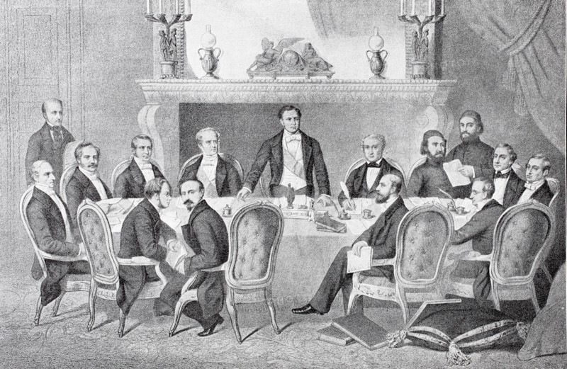 The Treaty of Paris of 1856 settled the Crimean War between the Russian Empire and an alliance of the Ottoman Empire