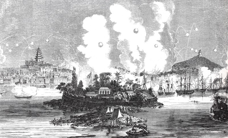 The bombardment of Canton by the Anglo-French squadron on December 28