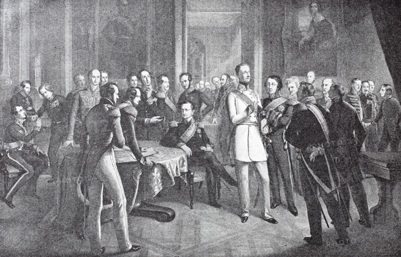 first meeting of the members of the Dresden conference in the Brühlsche Palais 1850