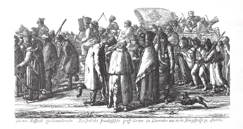 Remains of the French army returning from Russia on the passage through Berlin