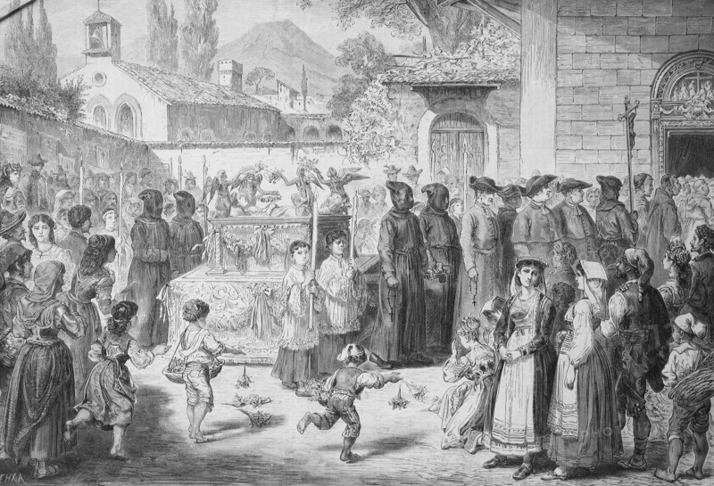 Funeral of a little girl from the higher level in Naples