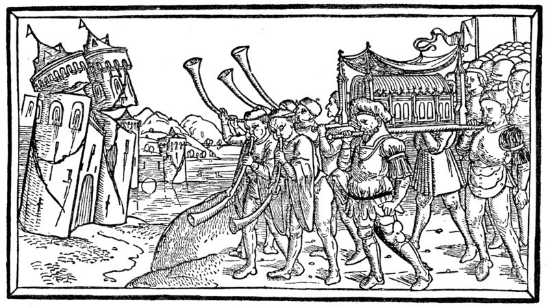 The Jews of the ark before the walls of Jericho