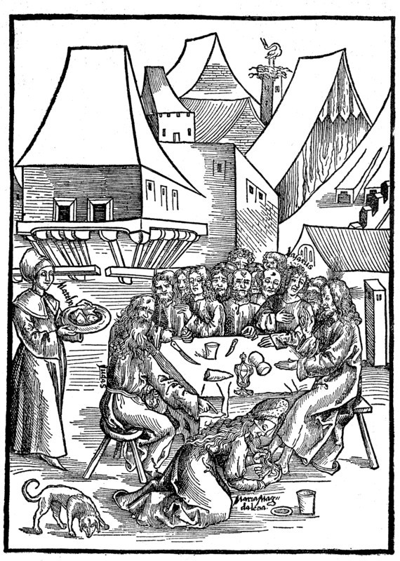 Jesus Christ with his disciples and Lazarus at Simon Guest