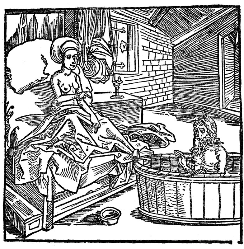 a naked woman mayor sends a love thirsty hermit for cooling in an ice cold bath