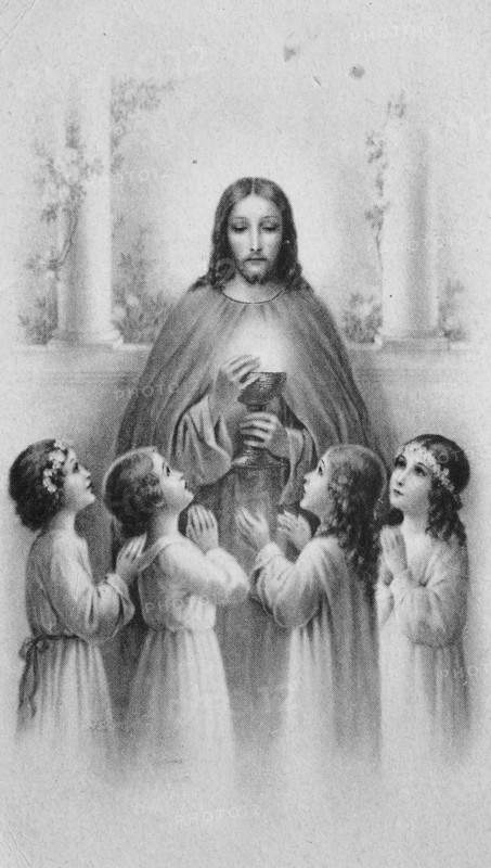 Jesus with the cup surrounded by children