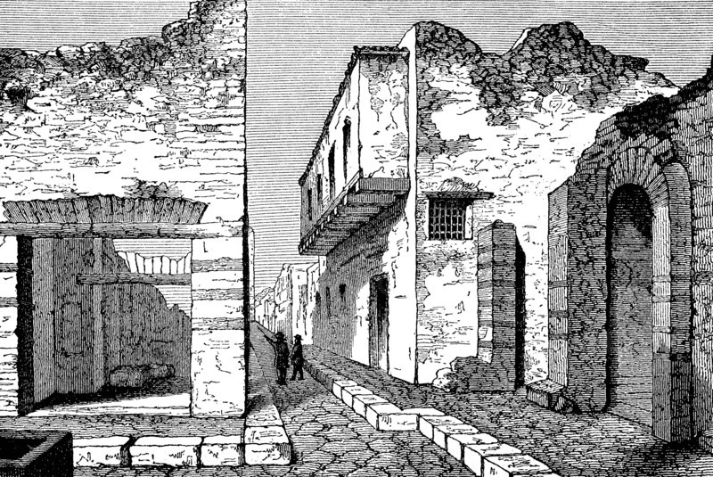 House in Pompeii with preserved floor