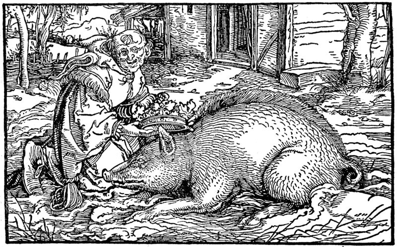 The pope crowns a sow from Cicero Uffizi