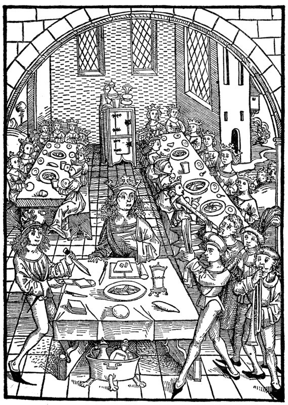 King Solomon with his wives at the blackboard. From the treasure holder or shrine of the true riches of salvation and eternal bliss
