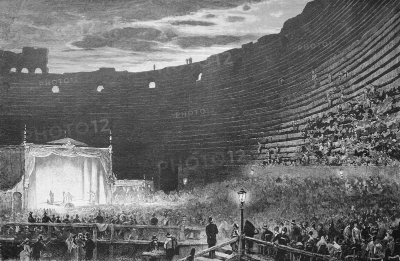 Opera performance at the amphitheater of Verona
