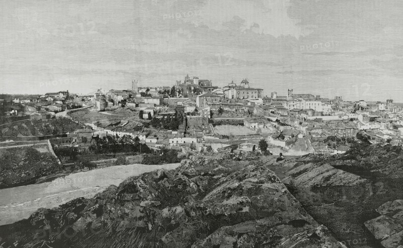 Spain, Extremadura, Cáceres, Panoramic view of the city