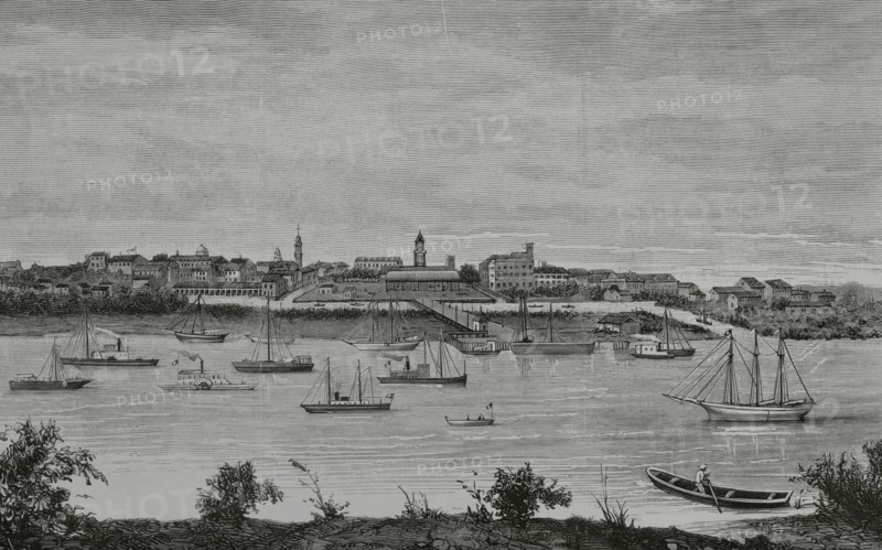 Mexico, Tampico, View of the city's port