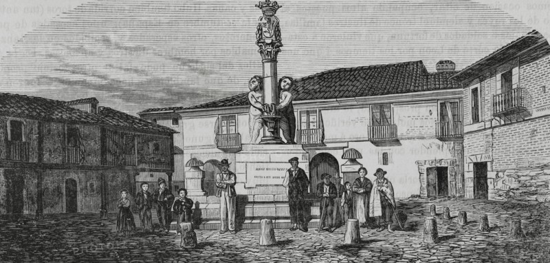 Spain, Leon, Market Fountain, dated in 1789