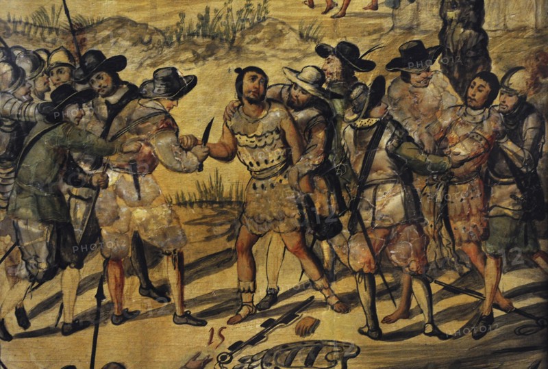 Conquest of Mexico, Punishment received by the Indians spies of Xicotencatl: Spaniards soldiers cut their hands