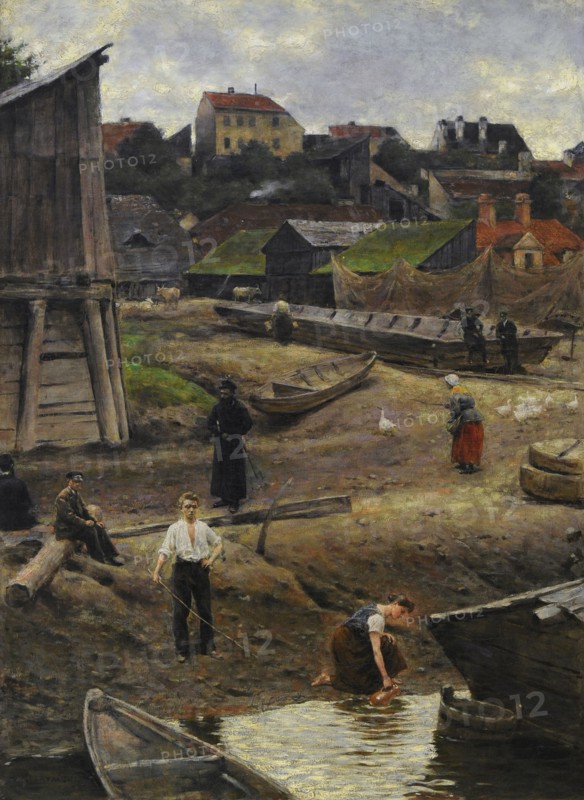 Aleksander Gierymski, Powisle, Riverbank of the Vistula in Warsaw, ca