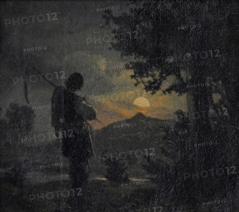 Haymaker, c. 1862. Painting by Aleksander Kotsis, 19th Century Polish Art Gallery