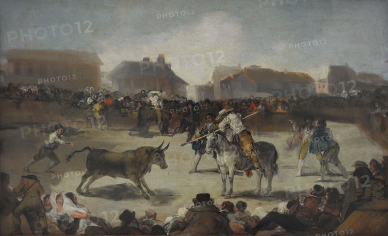Francisco de Goya y Lucientes, Bulls in a town, 1808-1812
