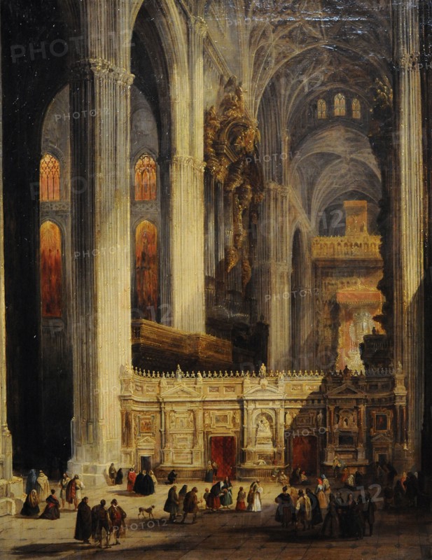 Jenaro Perez Villaamil, Interior of the Cathedral of Seville, 1838