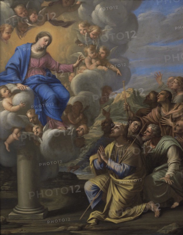 Attributed to Pietro del Po, The Virgin of the Pillar appears to Santiago, middle 17th century