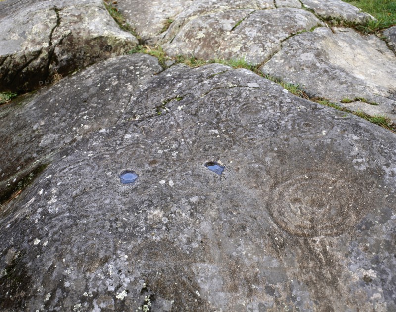 "Labyrinth of Mogor", Petroglyphs of Mogor carving on the rock,