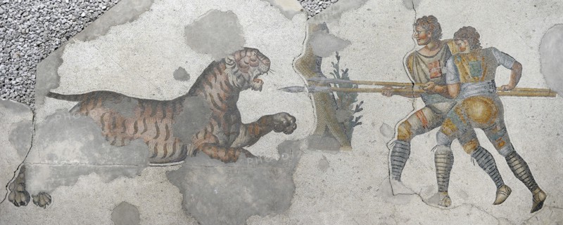Great Palace of Constantinople, Gladiators fighting a tiger