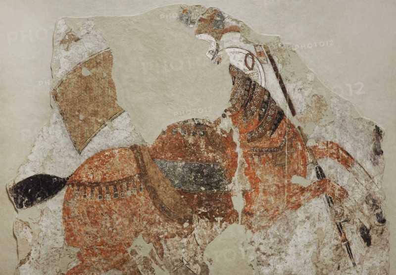 Fresco depicting Saint Mercurius on horseback