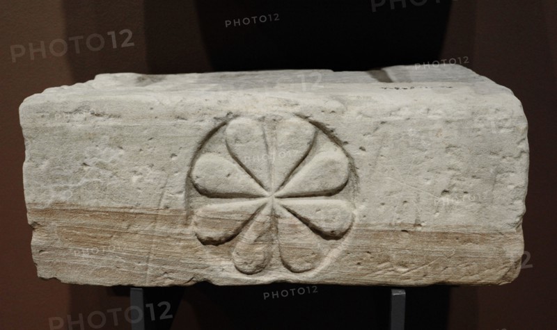 Fragment of door post with rosette carved