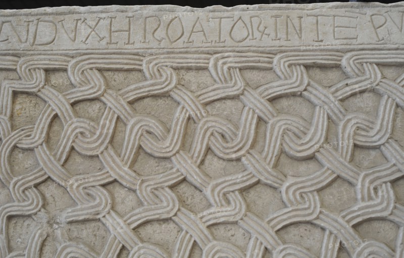Ambo slabs with the names of Duke Svetoslav and Drzislav the Great Duke, from Kapitul, near Knin, 10th century