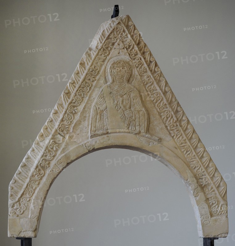 Pediment with figure of the Madonna