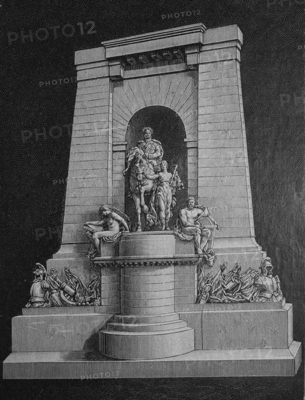 Design for the equestrian statue of Kaiser Wilhelm on the Kyffhäuser