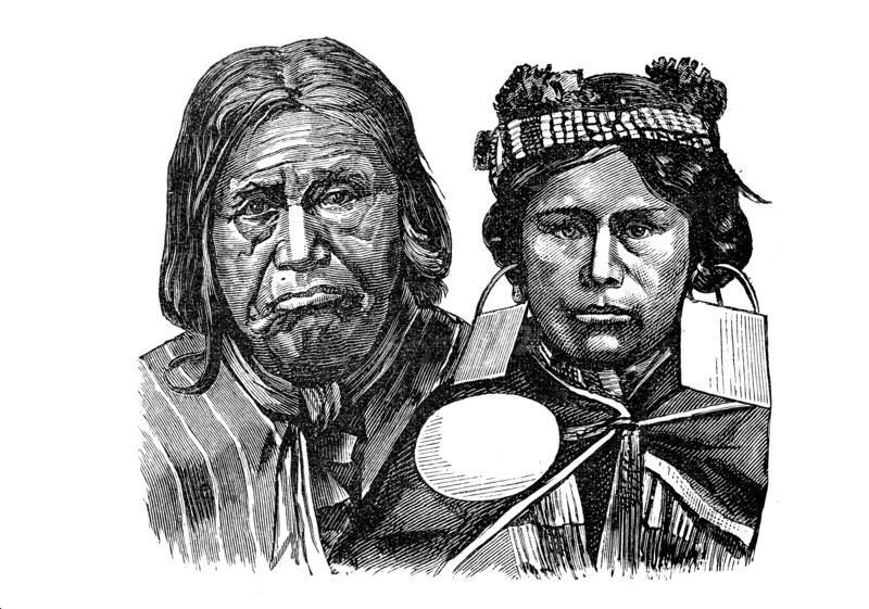 Man and woman from the Araucanian tribe