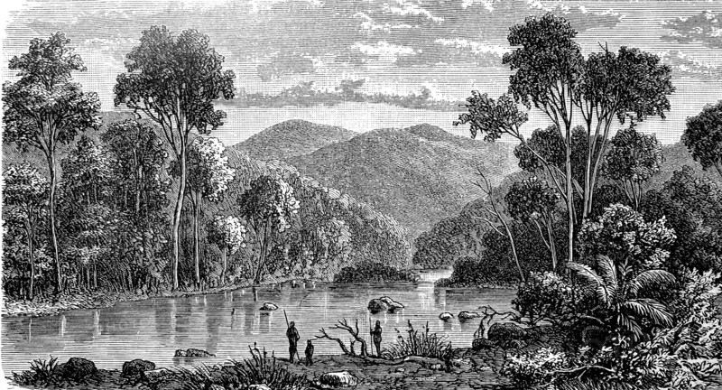 Landscape in the Omeo mountain area in the state of Victoria in Australia