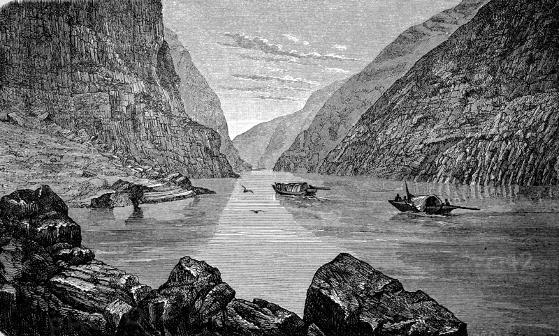 Landscape on the upper Jang-tse-kiang