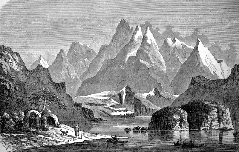 Landscape at Admiralty Sound at the Strait of Magelhan