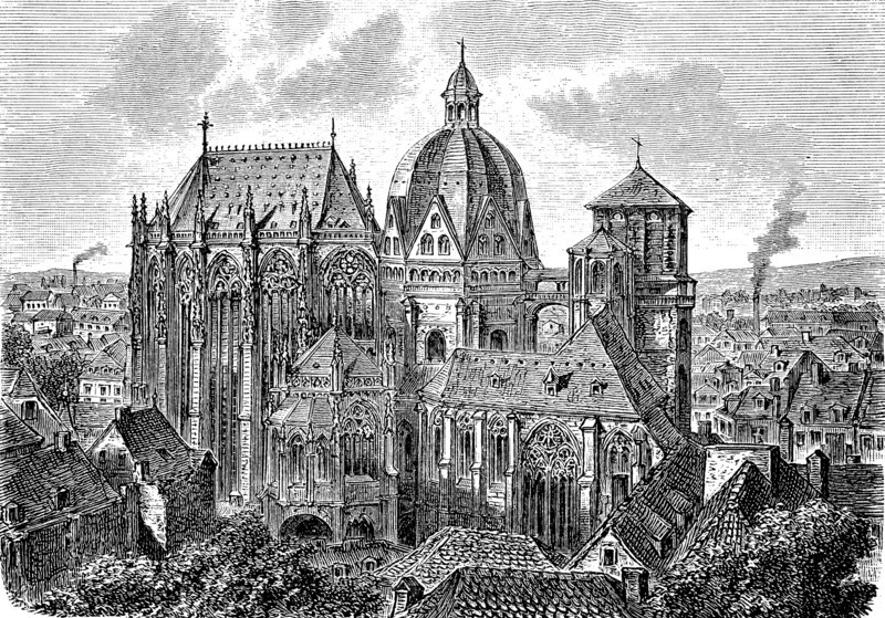 Aachen Cathedral in Germany in 1870  /  Der Dom zu Aachen in Deutschland im Jahre 1870