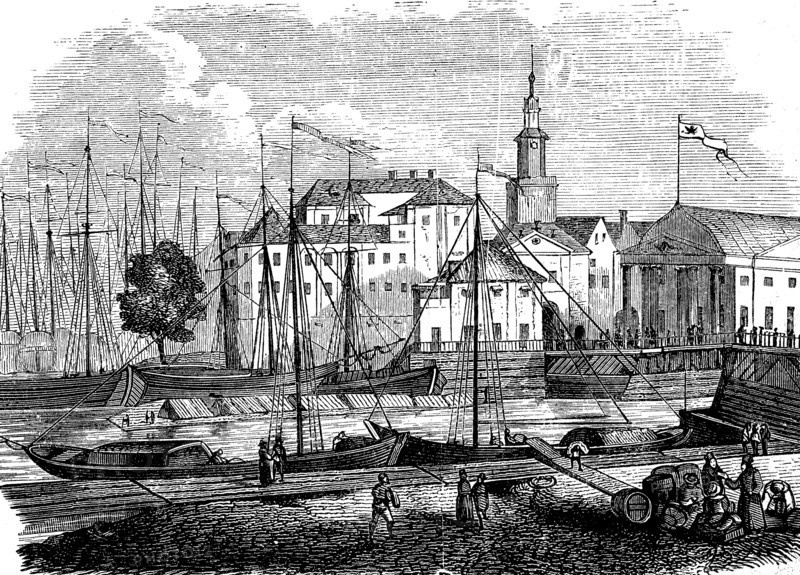 The port in Königsberg in Prussia