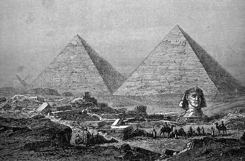 Pyramids of Giza and the Sphinx in 1860