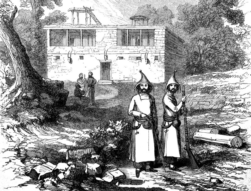Kurds of the warrior caste in front of a dwelling of the Nestorians
