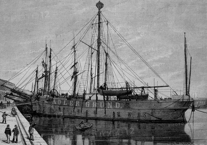 The fireboat Adlergrund in the harbour of Swinemünde on the Baltic Sea