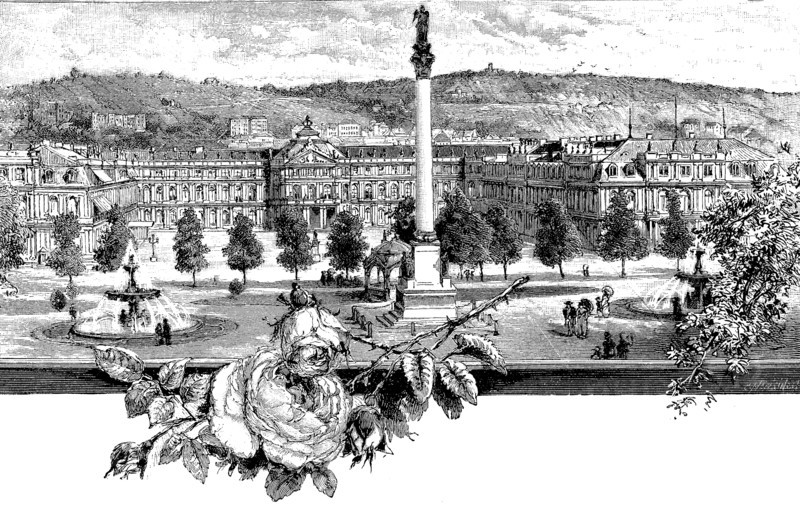 Residence palace and jubilee column in Stuttgart