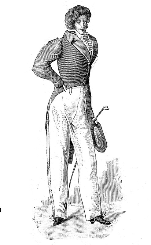 Men's fashion around 1817 in France and Germany  /  Männermode um 1817 in Frankreich und Deutschland