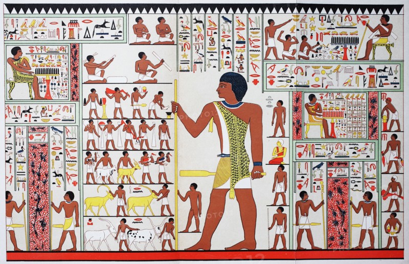 Painting in an Egyptian grave chamber dating back to the IV. Dynasty