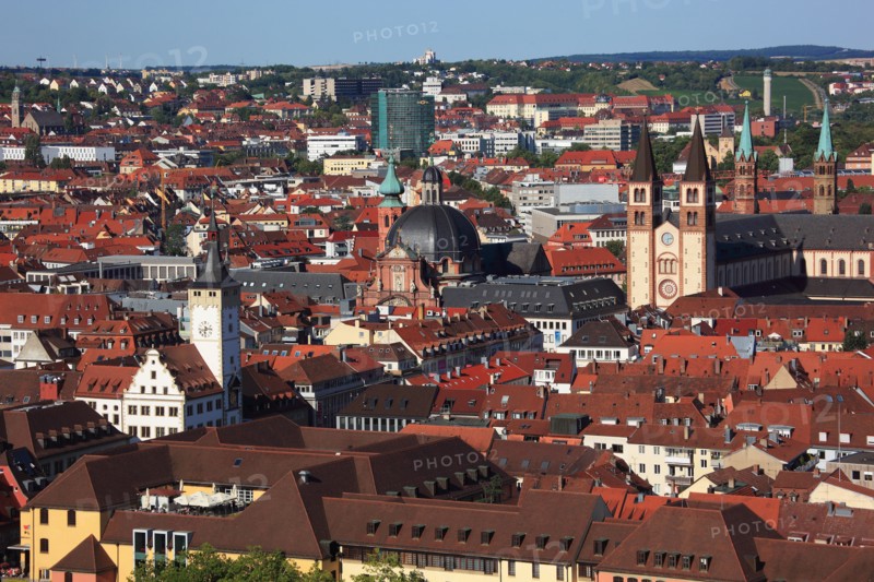 View to the old city of Würzburg on river Main